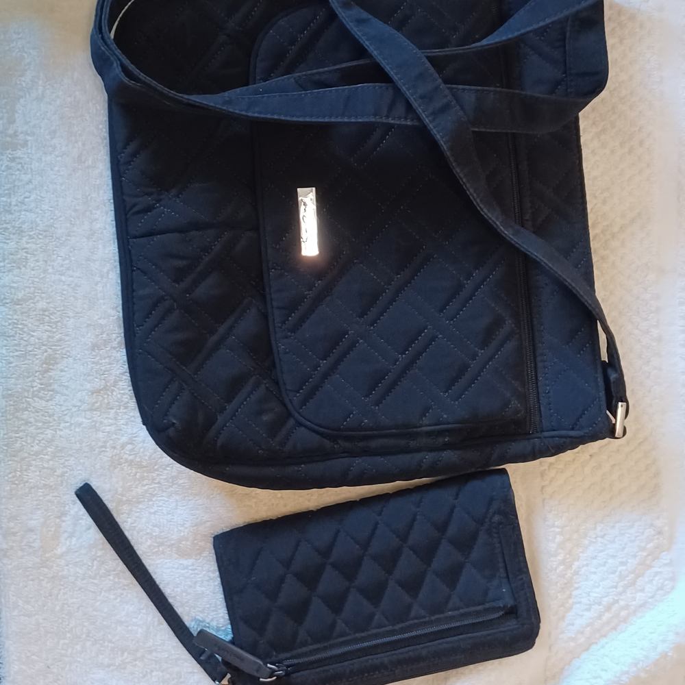Vera Bradley Black and Multicolor Crossbody Bag